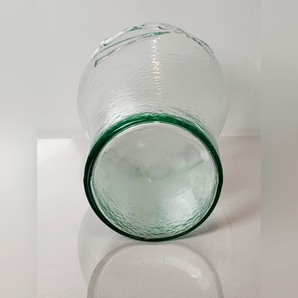 Vintage Coca-Cola Embossed Glass 7" Tall Hammered Green Tint Retro Drinkware - Picture 4 of 4